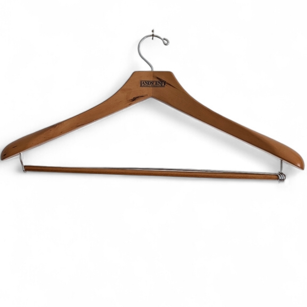 LANDS END Wooden Suit Hanger Sculpted Dress Coat Jacket Closet
